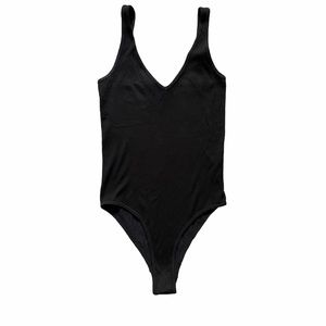 Aura Women’s Black V-neck Bodysuit, Size XS/S